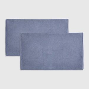 QUINCE Pack Of 2 Turkish Cotton Bath Mats Mineral 6734